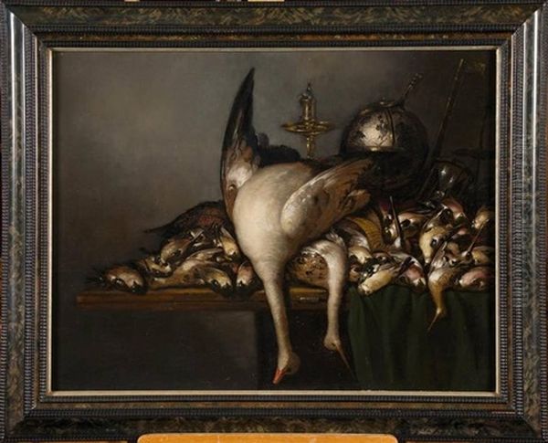 Vanite Et Nature Morte Au Trophee De Chasse Oil Painting by Petrus Schotanus