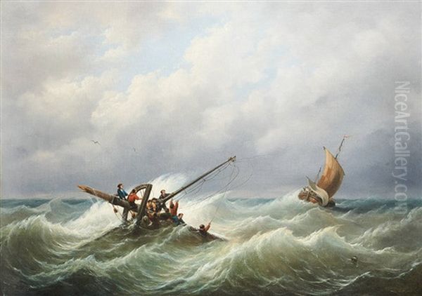 Scene De Naufrage Oil Painting by Johannes Christiaan Schotel