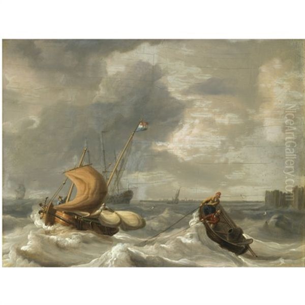 Hauling In The Nets by Johannes Christiaan Schotel