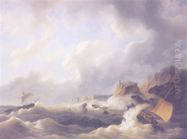 The Rescue Oil Painting by Johannes Christiaan Schotel