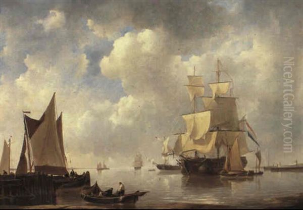 Marine Landscape Oil Painting by Johannes Christiaan Schotel