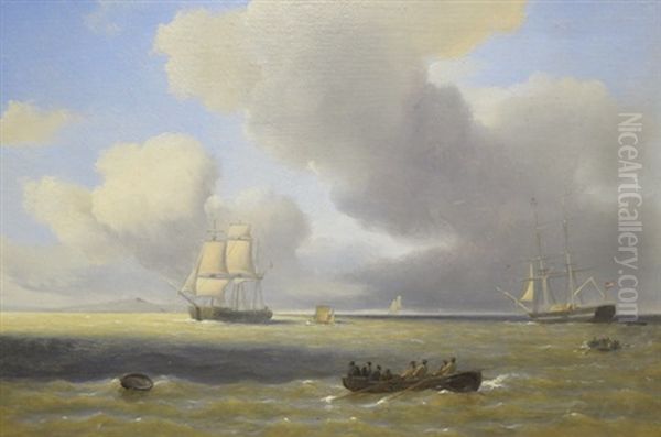 Marine Hollandaise Oil Painting by Petrus Jan (Johannes) Schotel