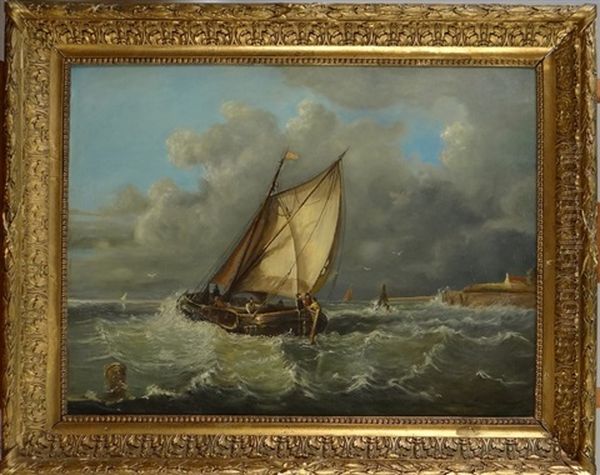 Schotel_petrus Johannes Marine Animee Oil Painting by Petrus Jan (Johannes) Schotel