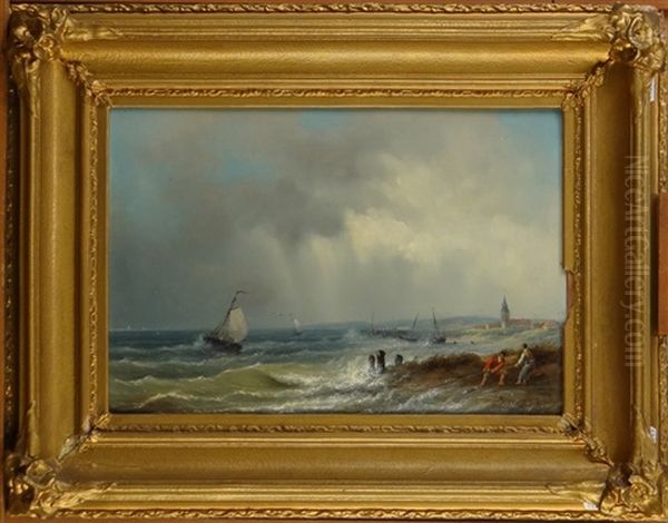 Marine Animee Oil Painting by Petrus Jan (Johannes) Schotel