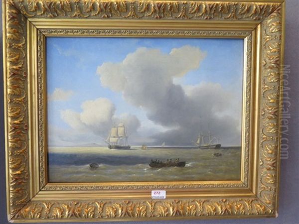 Marine Hollandaise Oil Painting by Petrus Jan (Johannes) Schotel