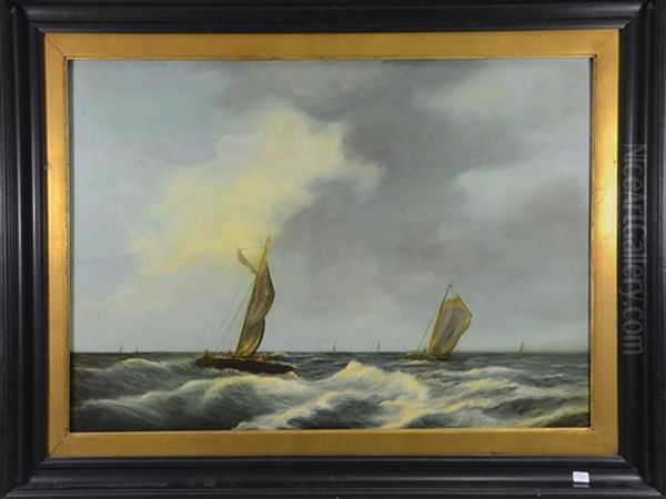 Marine Oil Painting by Petrus Jan (Johannes) Schotel