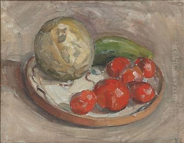 Still Life With Fruits Oil Painting by Karl Holger Jacob Schou