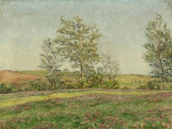 Spring Landscape Oil Painting by Karl Holger Jacob Schou