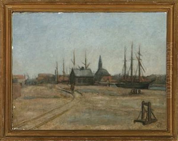 Scenery From Kalvebod Brygge Oil Painting by Karl Holger Jacob Schou