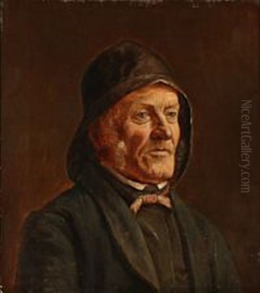 Portrait Of A Fisherman Oil Painting by Ludvig Abelin Schou