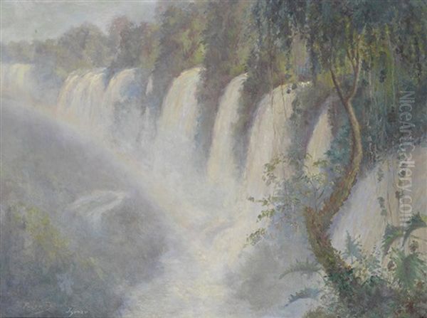 The Falls Of Iguazu Oil Painting by Pablo (Poul) Schouboe