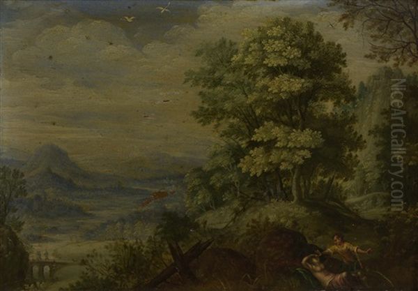 Coronis And Apollo Oil Painting by Pieter Schoubroeck