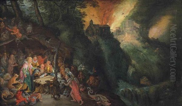 The Temptation Of Saint Anthony Oil Painting by Pieter Schoubroeck