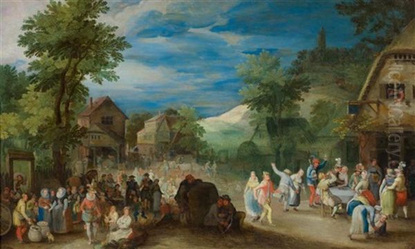 Dorffest Oil Painting by Pieter Schoubroeck