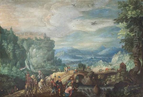 The Baptism Of The Eunuch Oil Painting by Pieter Schoubroeck