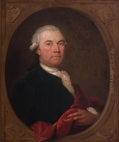 Portrait Of A Distinguished Gentleman With A Red Mantle Oil Painting by Aert Schouman