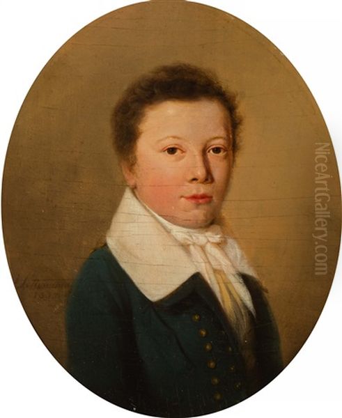 Portrait Of J.g. Ooms (1810-1847) Oil Painting by Izaak Schouman