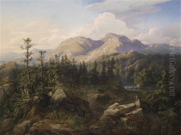 Motiv Aus Der Hohen Tatra (?) Oil Painting by Alfred Schouppe