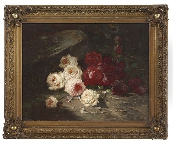 Pink And Red Roses Oil Painting by Henry Schouten