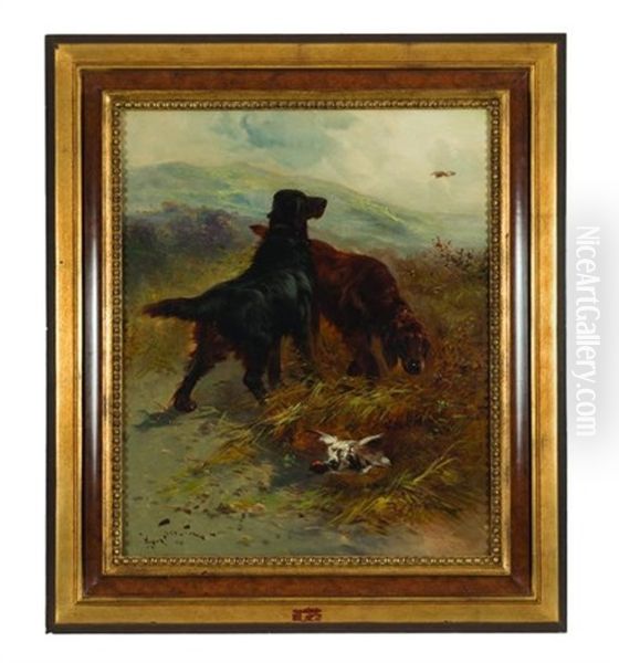 Epagneuls En Chasse Oil Painting by Henry Schouten