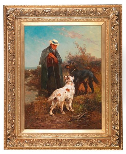 Shepherd With Dogs Oil Painting by Henry Schouten