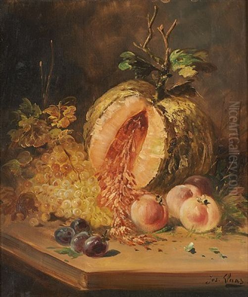 Composition Aux Melon, Peches Et Raisins Oil Painting by Henry Schouten