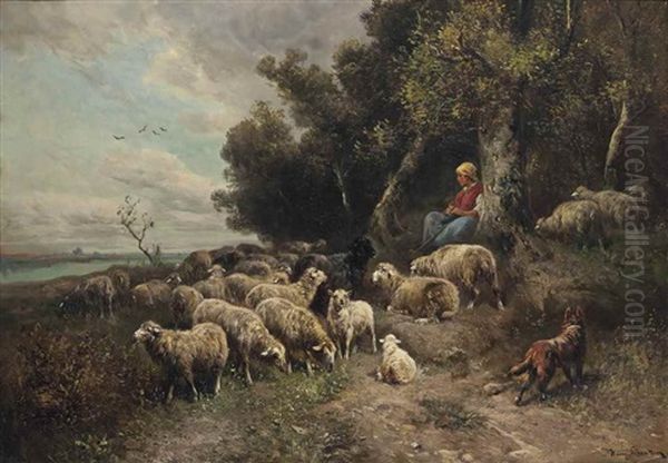 The Shepherdess Oil Painting by Henry Schouten