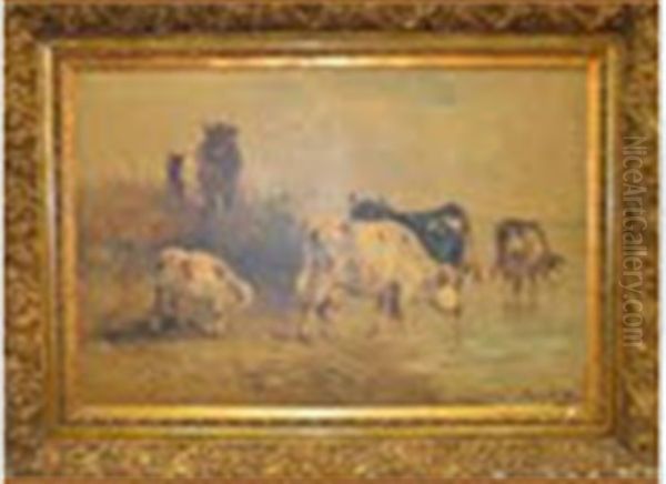 Peinture De Vaches Oil Painting by Henry Schouten