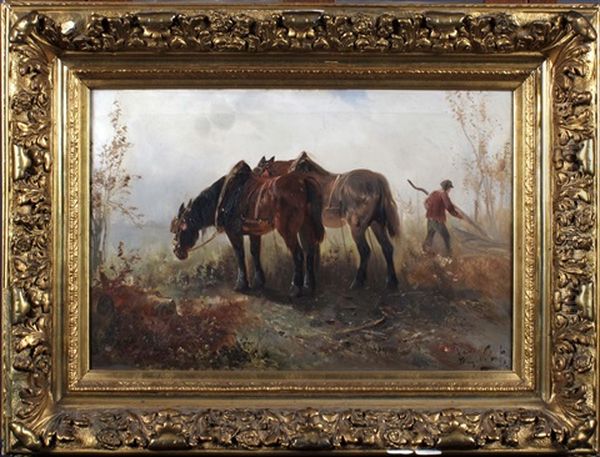 Les Chevaux De Trait Oil Painting by Henry Schouten