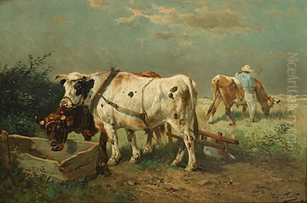 Betail Assoiffe Oil Painting by Henry Schouten