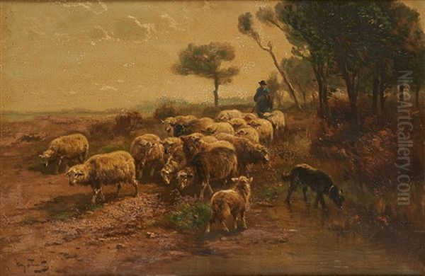 La Conduite Du Troupeau De Moutons Oil Painting by Henry Schouten