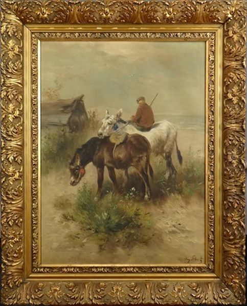 Deux Anes Oil Painting by Henry Schouten