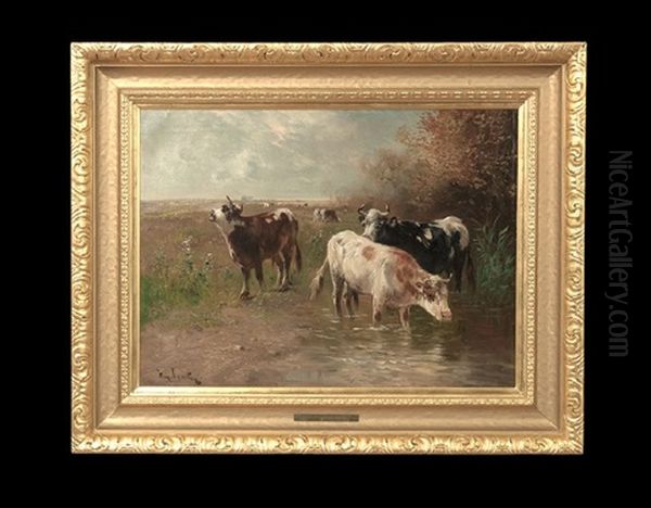 Cattle At Water's Edge by Henry Schouten