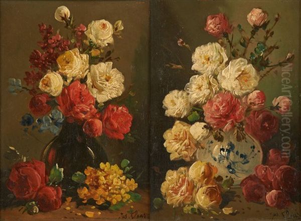 Composition Florale (2 Works) Oil Painting by Henry Schouten