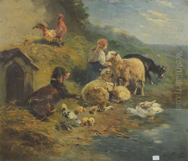 Scene Animaliere Oil Painting by Henry Schouten