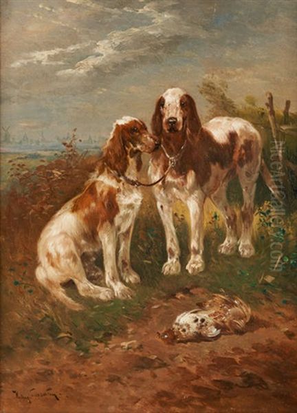 Chiens De Chasse Au Repos Oil Painting by Henry Schouten