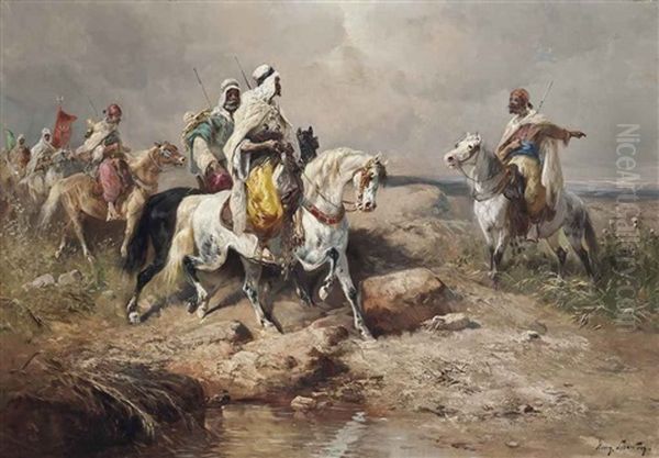 Arabian Horsemen Oil Painting by Henry Schouten