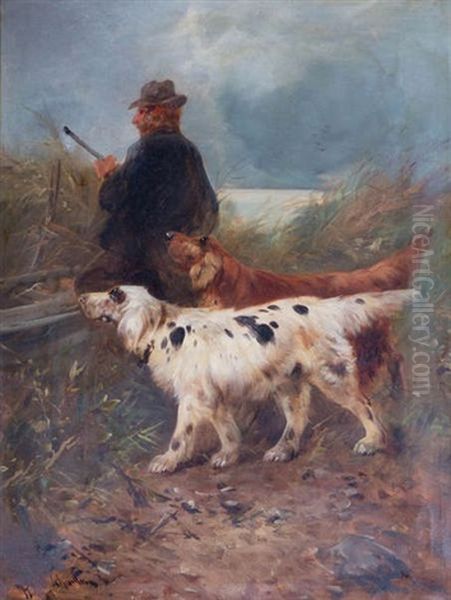 Chasseur Et Chiens A La Cote Oil Painting by Henry Schouten