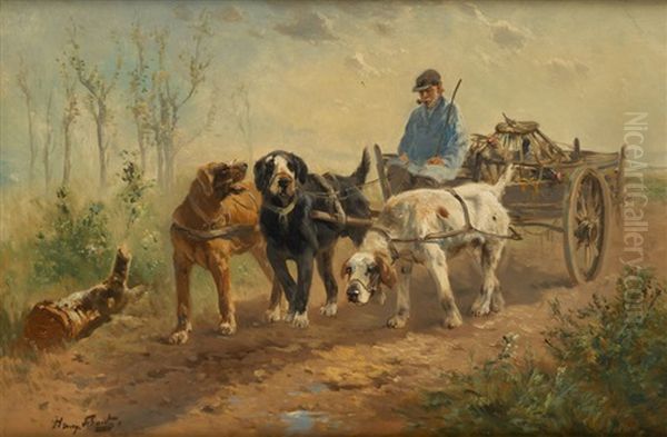 Chariot Tire Par Trois Chiens Oil Painting by Henry Schouten