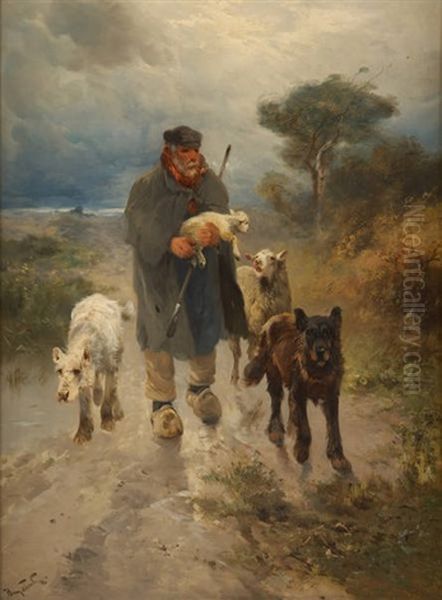 Berger Et Brebis Oil Painting by Henry Schouten