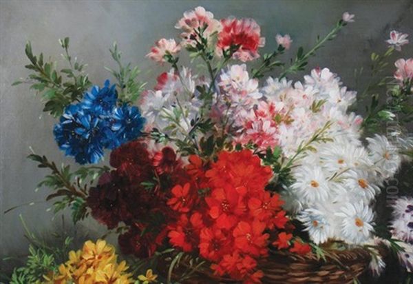 Still Life Of Flowers Oil Painting by Henry Schouten