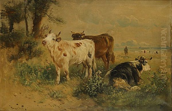 Vee In Een Glooiend Landschap Oil Painting by Henry Schouten