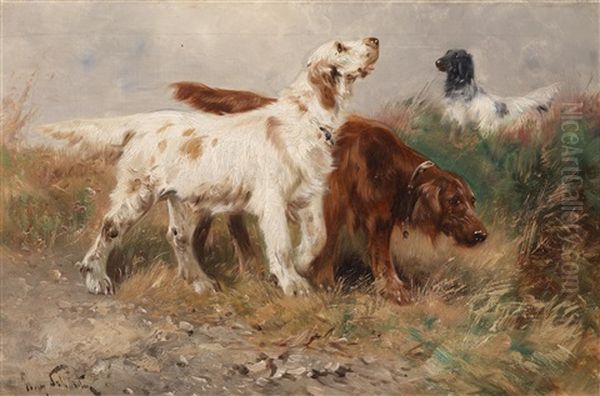 Setter Auf Der Jagd Oil Painting by Henry Schouten