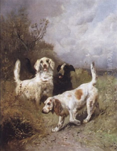 Lopende Honden Oil Painting by Henry Schouten