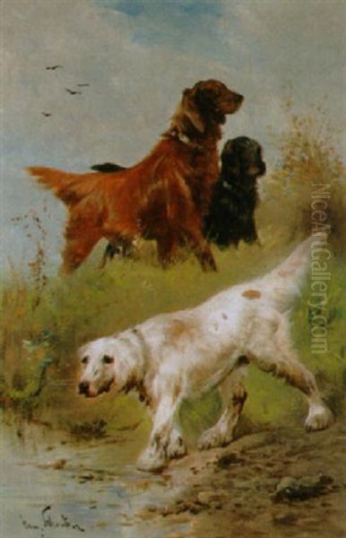 Frei Jagdhunde Auf Der Pirsch Oil Painting by Henry Schouten