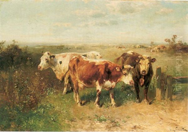 Landskap Med Kor Oil Painting by Henry Schouten