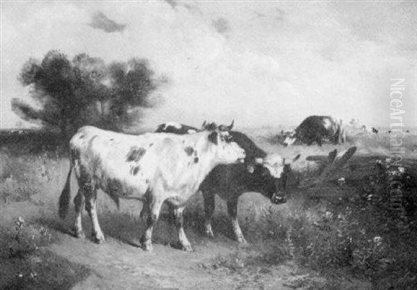 Vache Au Paturage Oil Painting by Henry Schouten