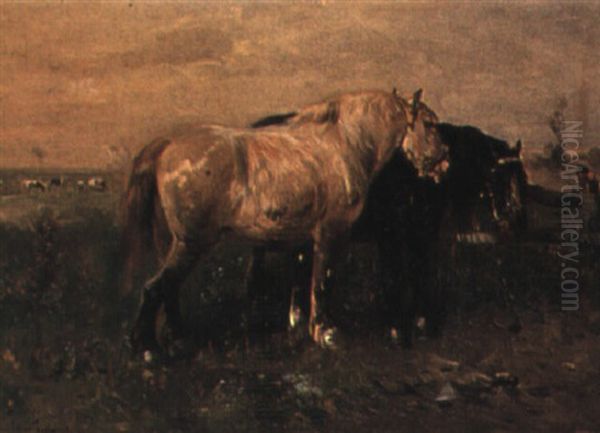 Working Horses Oil Painting by Henry Schouten