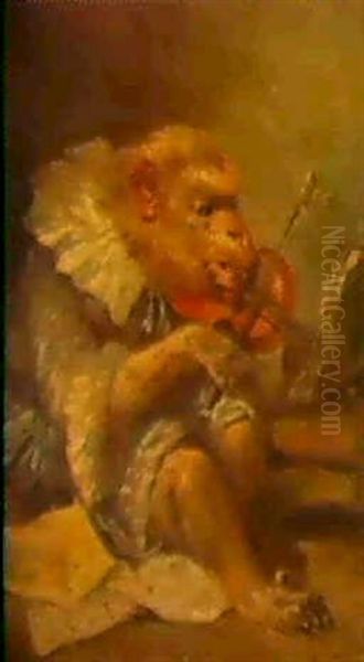 Le Singe Musicien Oil Painting by Henry Schouten