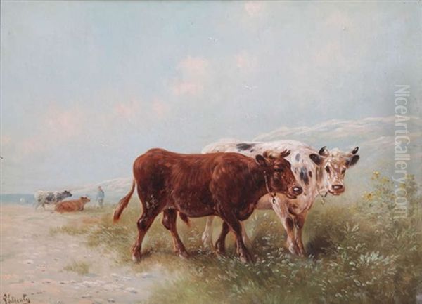 Vaches Aux Dunes Oil Painting by Paul Schouten